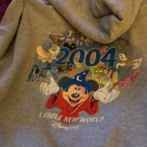 Grey Disney zip up sweat shirt